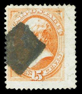 Scott 163 1873 15c Webster Hard Paper Issue Used F-VF Cat $160 MONSTER SIZE!