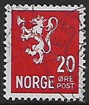 Norway # 196 - Heraldic Lion - used......{GR41}