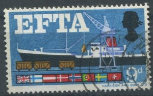 Great Britain Sc#480 Used, 9p multi, EFTA (1967)