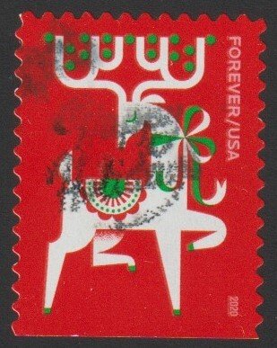 SC# 5529 - (55c) - Holiday Delights - Reindeer - 4 of 4 - Used Single Off Paper