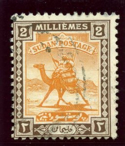 Sudan 1922 KGV 2m yellow-orange & chocolate very fine used. SG 31. Sc 30.