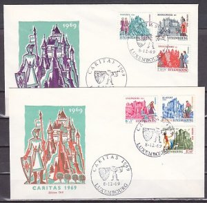 Luxembourg, Scott cat. B270-B275. Castles issue. 2 First day covers.