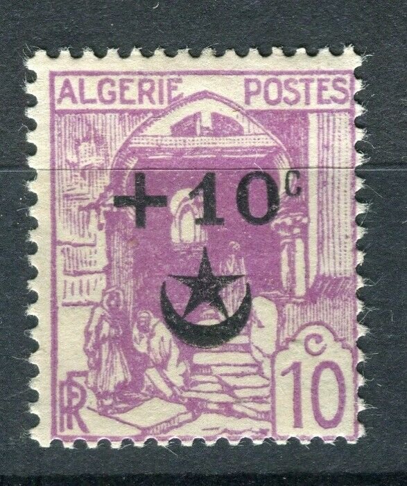 FRENCH; ALGERIA 1927 Wounded Soldiers issue fine Mint hinged 10c. value