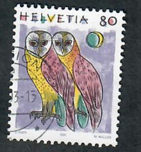 Switzerland 873 Owls used single