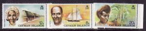 Cayman Is.-Sc#349-51- id3-unused NH set-Ships-Farmer-Weaver-1974-