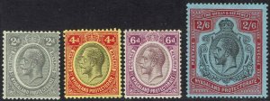 NYASALAND 1913 KGV RANGE TO 2/6 WMK MULTI CROWN CA