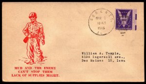 6 Mar 1945 WWII Patriotic Cover Mud And The Enemy Sherman 5318
