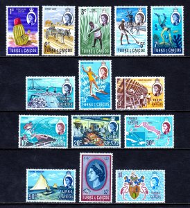 Turks and Caicos - Scott #217-230 - MNH - Typical patchy gum - SCV $20