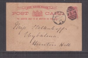 NEW SOUTH WALES, POSTAL CARD, 1900 1d. Sydney to Wybalena, Hunters Hill.