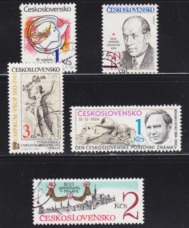 Czechoslovakia Scott 2539-41, 2545-46 F to VF CTO.