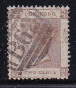 Hong Kong 1863 Sc 8 QV 2c Used shortish perforations