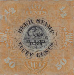 Beer Tax Stamp, Sc #REA 34, 1875, Thins (25053)