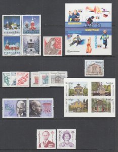 Sweden Sc 2450/2467 MNH. 2002-03 issues, 8 complete sets, fresh, bright, VF.