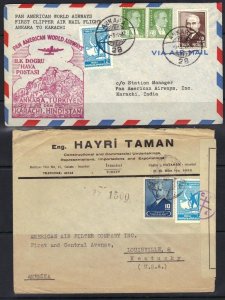 TURKEY 1930-50's LOT OF SIX COVERS INCLUDING FIRST FLIGHT, CENSORED & FDC