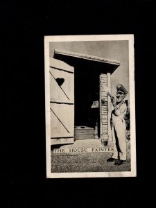 WWII Patriotic Hitler Painting Outhouse Sailor Mail US Navy 1943 Postcard 5h