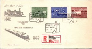 Finland 1962 FDC - Registered Mail - Helsinki Helsingfors - F72233