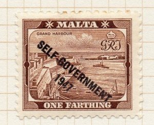 Malta 1937 GVI Early Issue Fine Mint Hinged 1F. Optd 045262