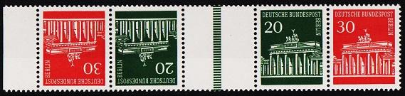 Germany(Berlin).1966 Strip of 4  S.G.B282/B283 Unmounted Mint