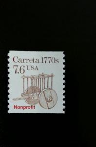 1988 7.6c Carreta, Coil, Nonprofit Scott 2255 Mint F/VF NH