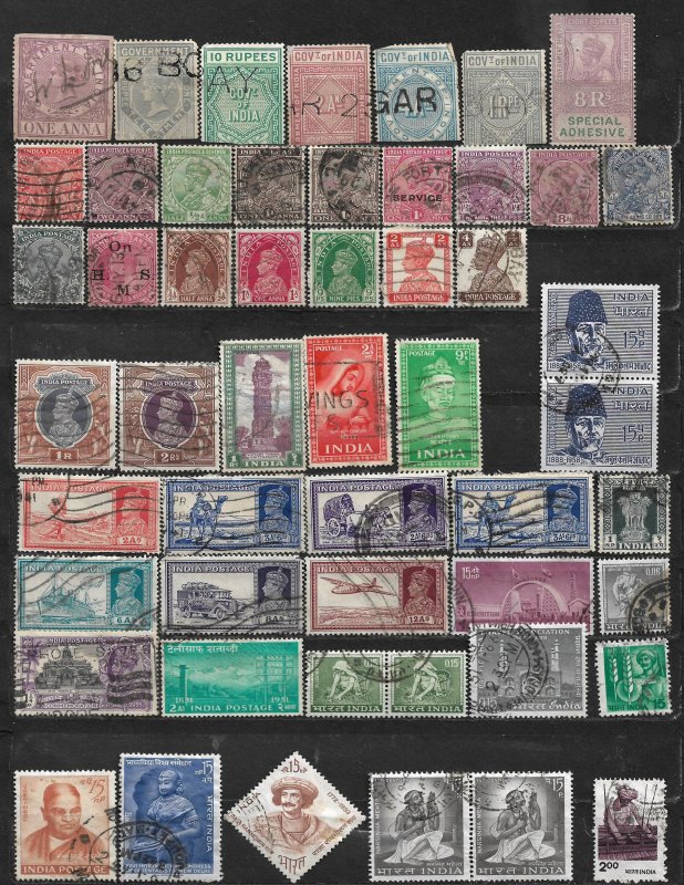 COLLECTION LOT #151 INDIA 52 STAMPS QV+ CLEARANCE