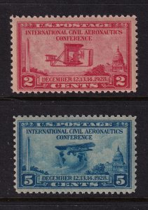 1928 Aeronautics Conference 2c & 5c Sc 649 & 650 MNH set complete (KJ
