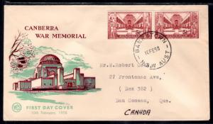 Australia 309a Canberra War Memorial Typed FDC