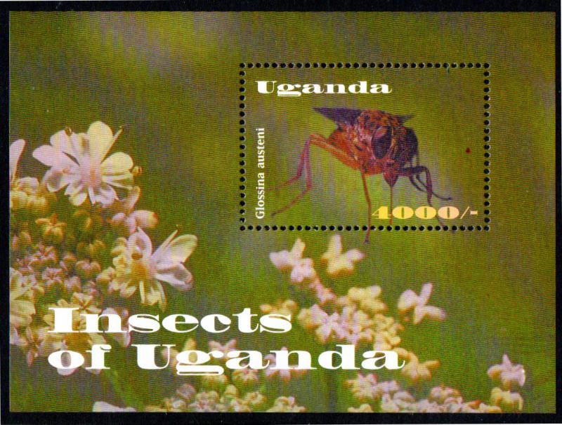 UGANDA 1776,1778-80,1782-83 MNH S/S SCV $27.50 BIN $16.50 INSECT,FLOWERS,MAMMALS