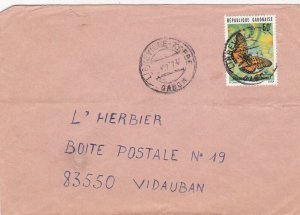 French Colonies  Libreville Gabon 1974 Cancels Butterfly Stamp Cover Ref  44712
