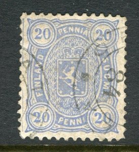 FINLAND; 1875-81 classic Helsingfors print issue used Shade of 20p.