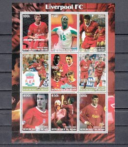 Benin, 2003 Cinderella. Liverpool Soccer Club sheet of 9. ^