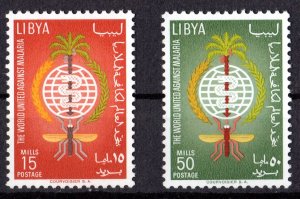 LIBYA 1962  Sc#218/219 Mosquito-Malaria-Who Set (2) MNH