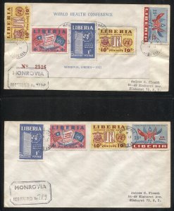 LIBERIA 1952 MNH + FDC's, WORLD HEALTH CONFERENCE Perf, Imperf S/S, MNH,...