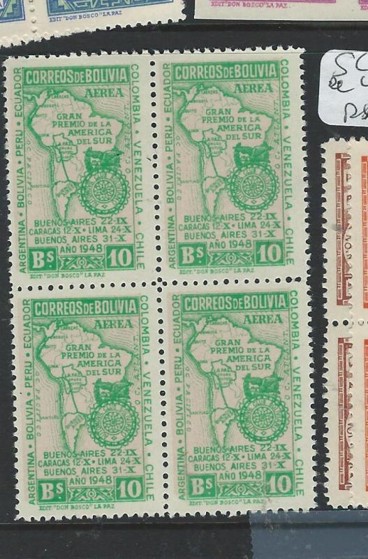 BOLIVIA (P0606B) A/M  SCC124 BL OF 4 ,  2 MNH