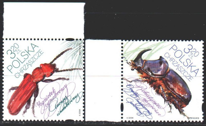 Poland. 2018. 5019-20. Insects, beetle, fauna. MNH.