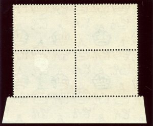 Swaziland 1956 QEII ½d black & orange imprint block superb MNH. SG 53.