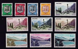 Andorra French Admin. 1961 Landscape Set Complete (11) VF/Mint(*)