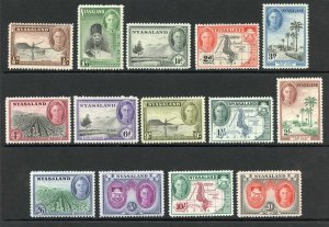 Nyasaland SG144/57 1945 KGVI Set of 14 U/M