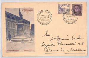 SPAIN Cover Palma de Mallorca Philatelic Exhibition Illustrated 1949 YG179