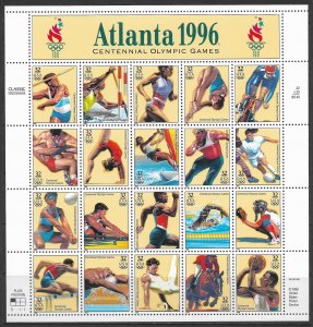 US #3068 Summer Olympics Pane MNH