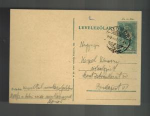 1940 Monor Ghetto Hungary Postcard Cover to Budapest KZ Judaica Pol Kerpel