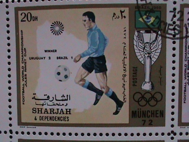 SHARJAH 1972 OLYMPIC GAMES MUNICH'72   SOCCER CHAMPIONSHIPS -CTO SHEET