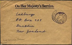 FIJI 1965 OHMS cover with Suva Grammar School frank to New Zealand.........19813