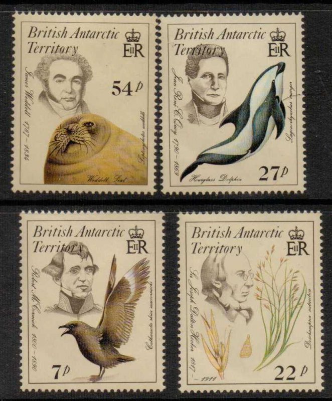 BRITISH ANTARCTIC TERR. SG143/6 1985 EARLY NATURALISTS MNH