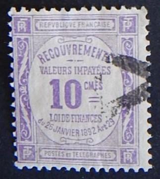 France, 1908-1910, Postal Order Stamps-Inscription RECOUVREMENTS