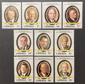 Liberia 1982, #933-42 U.S. Presidents, MNH.