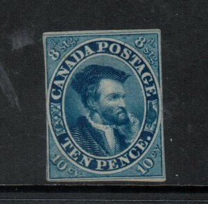 Canada #7a Mint Fine Small Thin At Lower Left Unused (No Gum) *With Certificate*