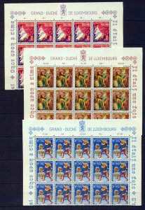 Luxembourg 1965 Welfare Blocks MNH (90 Stamps) Hux 930