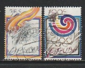 1988 Aruba - Sc 38-9 - used VF - 2 single - Olympics