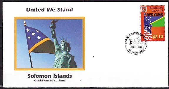 Solomon Is., Scott cat. 942. United We Stand issue. First Day Cover. ^