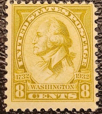 US Scott # 713; 8c Washington from 1932; MNH, og; VG/F centering